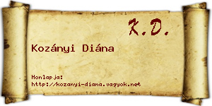 Kozányi Diána névjegykártya
